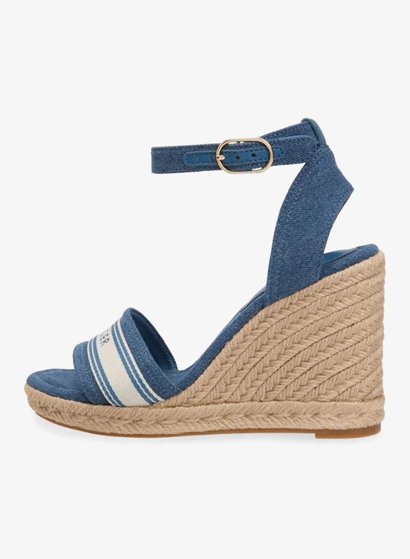 تومي هيلفيغر إسبادريل ويدج من قماش الدينم والكانفاس